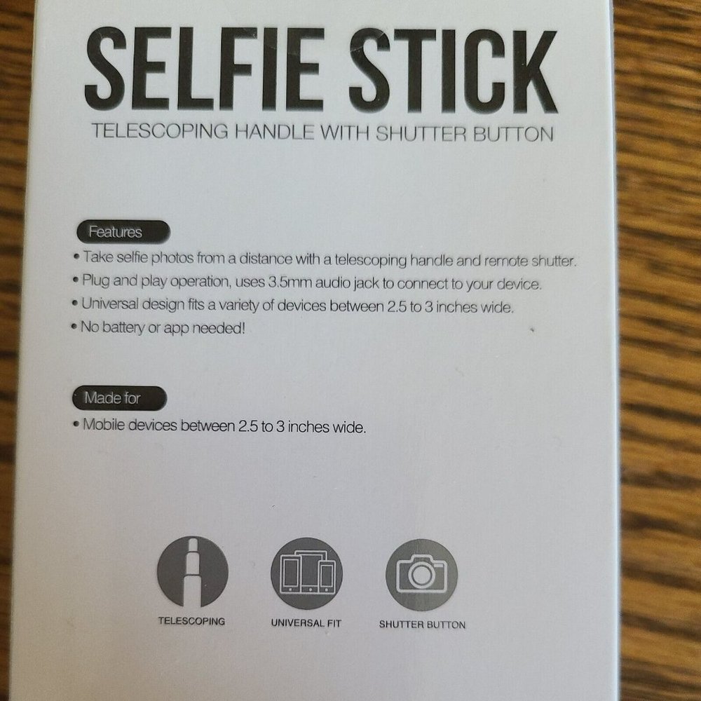 NIB GEMS Universal Telescoping Selfie Handle Stick With Shutter Button GRAY - Picture 3 of 6